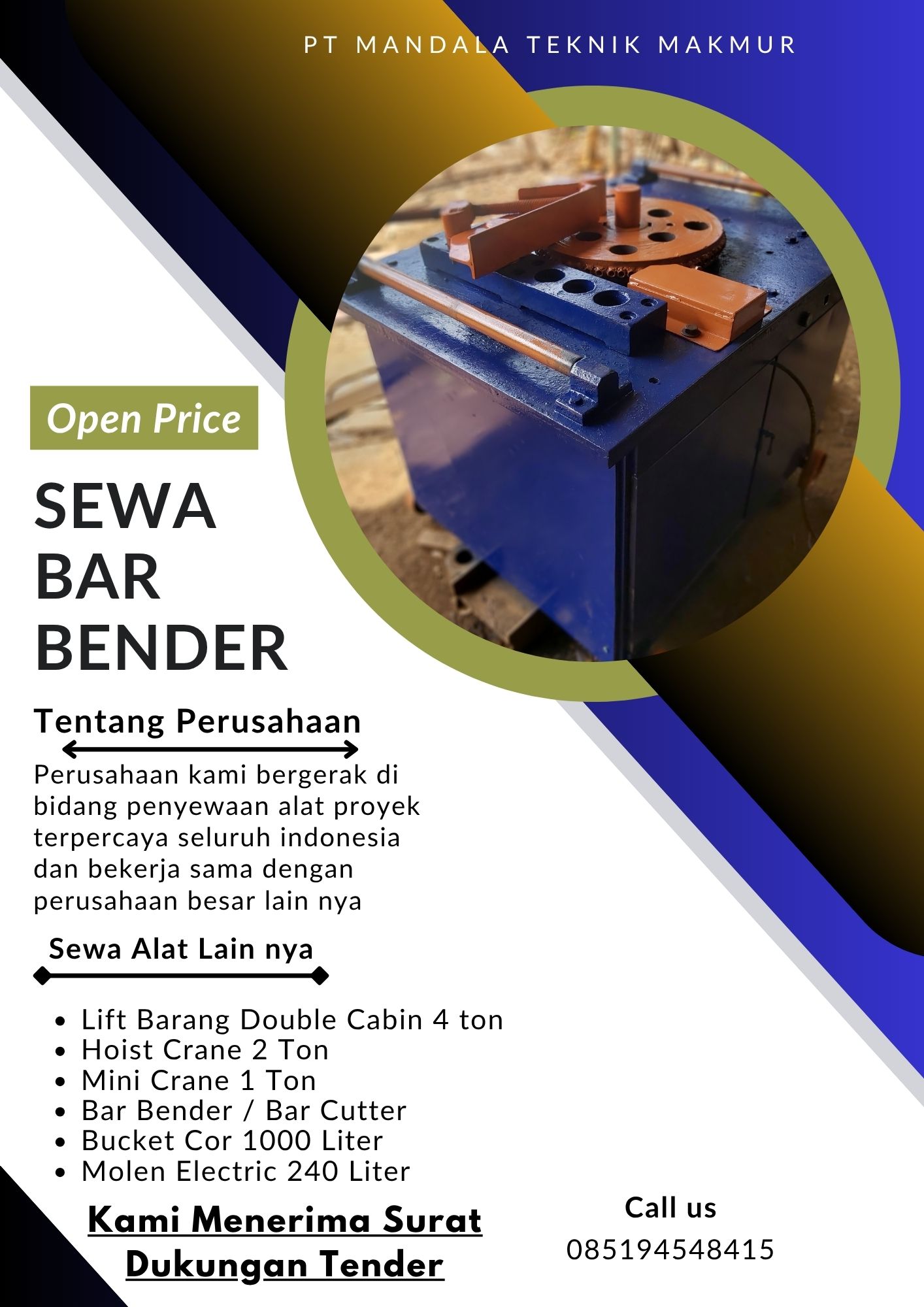 Rental Bar Bending Mataram
