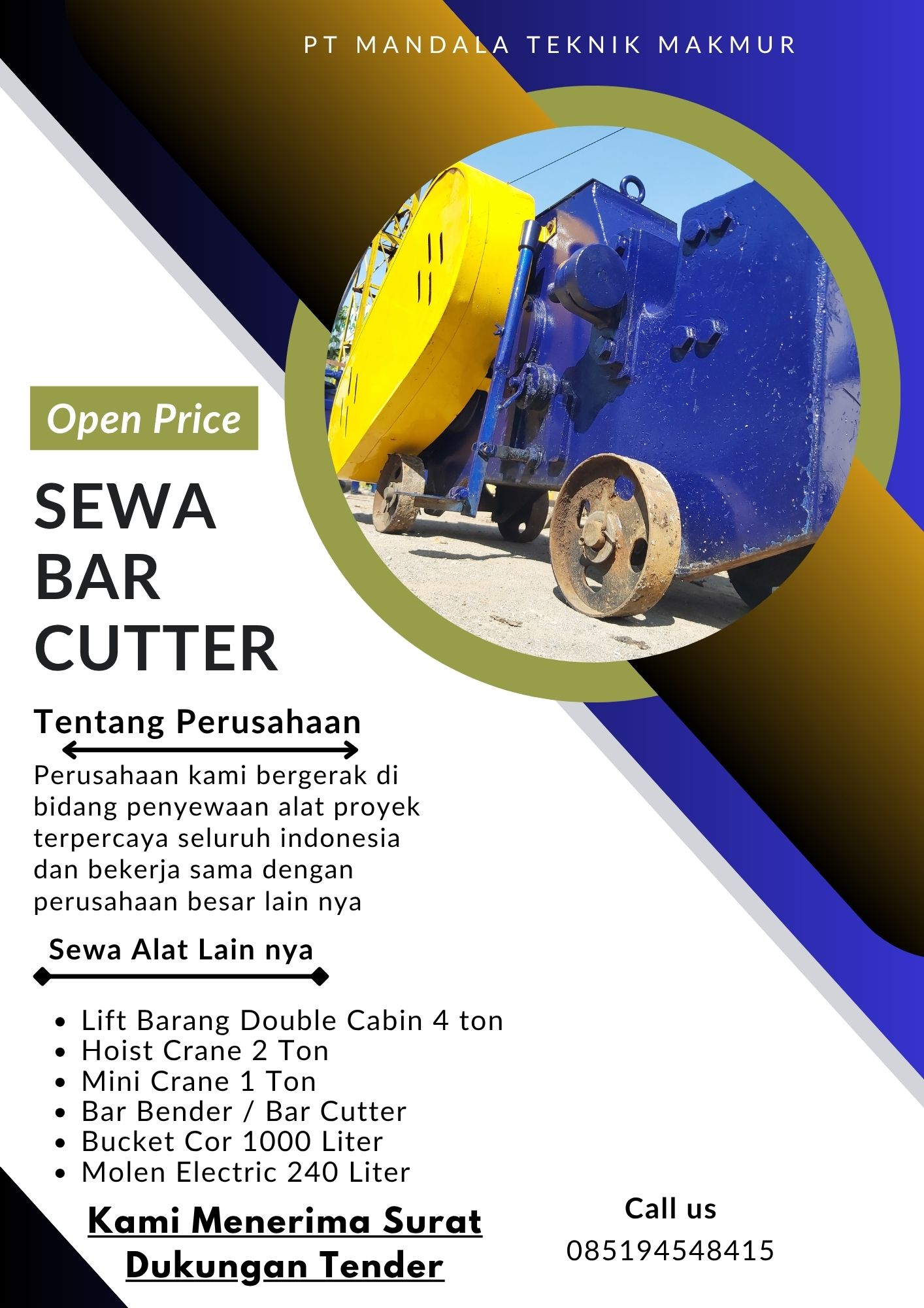 Rental Bar Cutter Kota Bima
