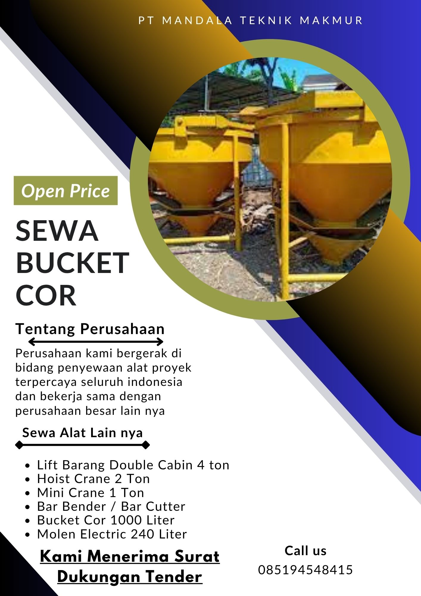 Rental Bucket Cor Lombok Barat