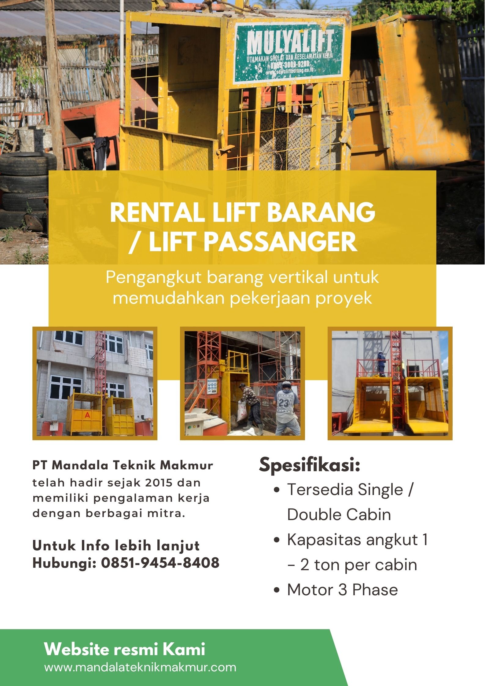 Sewa Lift Barang & Lift Passanger Malang